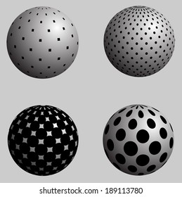 Abstract halftone globe design, vector illustration  
