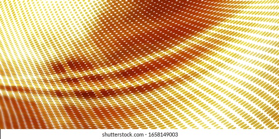 Abstract halftone gold and gamboge texture. Golden and tawny dotted vector graphic background