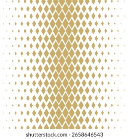 Abstract halftone gold squear dimond geometric pattern, minimal background border texture.