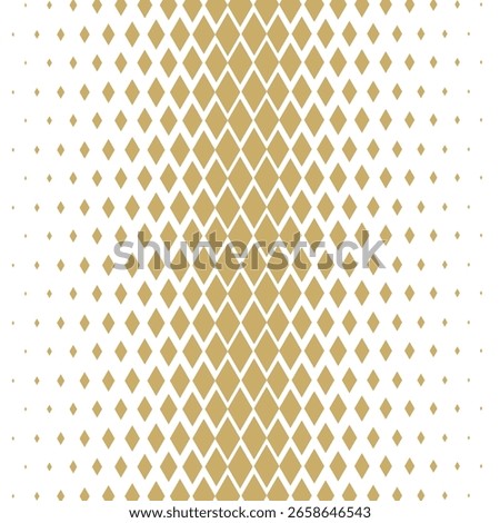 Abstract halftone gold squear dimond geometric pattern, minimal background border texture.