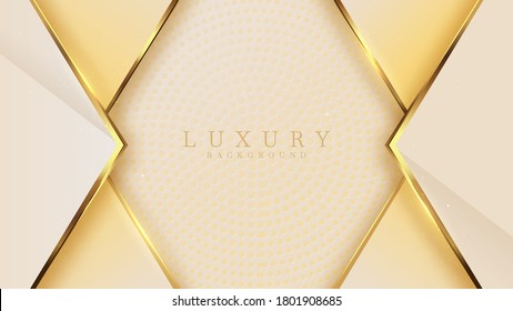 Abstract halftone with golden line background , luxury comic concept. vector illustration.