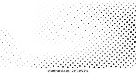 Fundo de malha de arte de gradiente de meio-tom abstrato. Textura de ruído de grão desbotado. Papel de parede de areia branca e preta. 