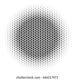 Abstract halftone gradient background circle of squares in hexagoal arrangement. Simple stylish modern design vector element in black and white.