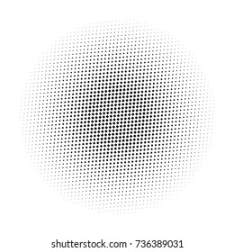 Abstract halftone gradient background circle of squares in diagonal arrangement. Simple stylish modern design vector element in black and white.