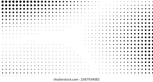 Abstract halftone gradient background. Faded grit noise texture. White and black sand wallpaper. Retro pixelated backdrop modern simple
