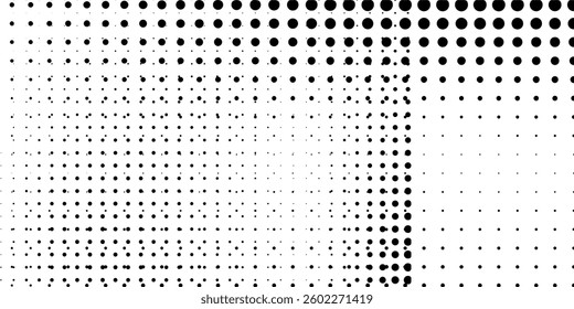 Abstract halftone gradient background. Faded grit noise texture. White and black sand wallpaper. Retro pixelated backdrop simple modern art abstract