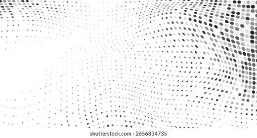 Fundo de gradiente de meio-tom abstrato. Textura de ruído de grão desbotado. Vetor branco e preto abstrato simples