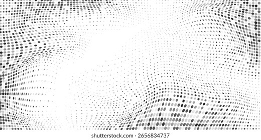 Fundo de gradiente de meio-tom abstrato. Textura de ruído de grão desbotado. Vetor abstrato branco e preto