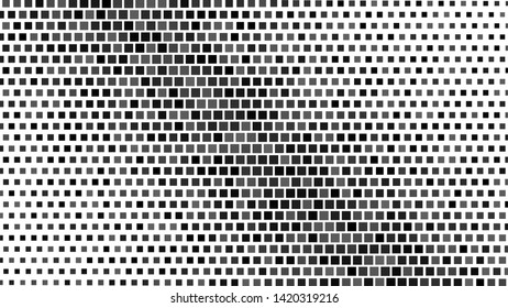 Abstract halftone gradient background of small squares, black on white