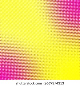 Abstract halftone gradient background with vibrant yellow and magenta dots. Modern retro pop art texture for print, design, and digital projects. Bright, colorful, and seamless