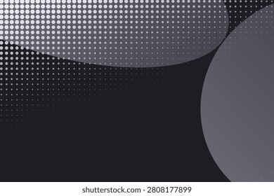Abstract halftone gradient with black, gray, and white dot patterns dots