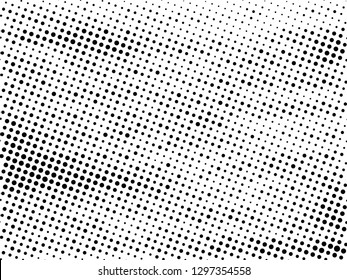 Abstract Halftone gradient dots background. Black white grunge texture. Pop Art circle comic pattern. Polka dots ornament vector pattern. Template for presentation flyer, business cards, stickers