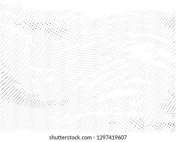 Abstract Halftone gradient dots background. Black white grunge texture. Pop Art circle comic pattern. Polka dots wave ornament vector pattern. Template for presentation flyer, business cards, stickers