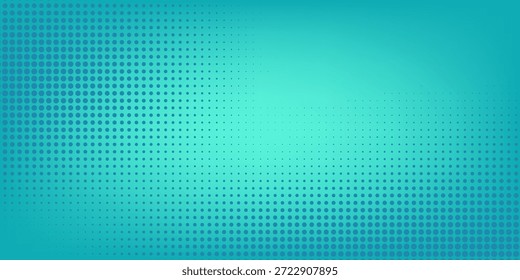 Abstract halftone gradient green teal mint blue background. Cartoon style turquoise green blurred water backdrop. Vector illustration for your banner, graphic design, poster, summer or aqua card.