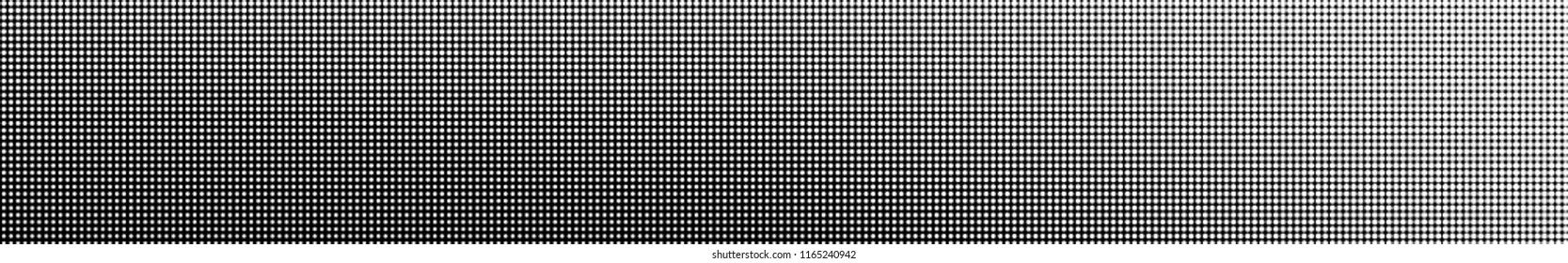 Abstract halftone gradient horizontal banner in black and white colors