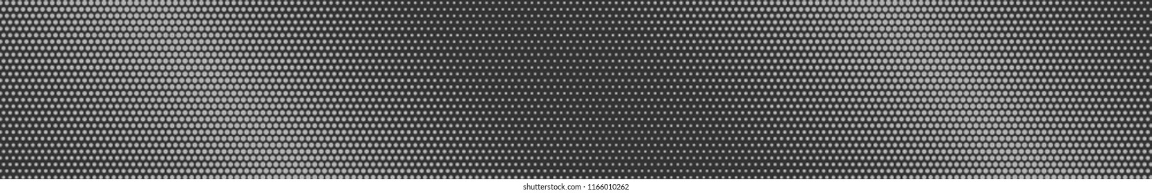 Abstract halftone gradient horizontal banner in gray colors