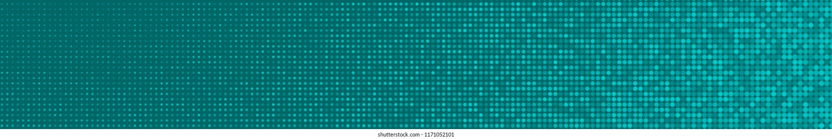 Abstract halftone gradient horizontal banner in randomly shades of light blue colors