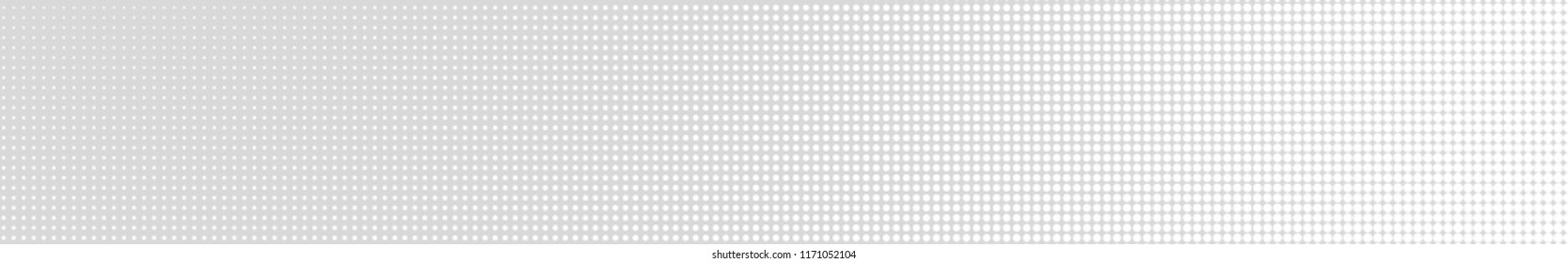 Abstract halftone gradient horizontal banner in white colors