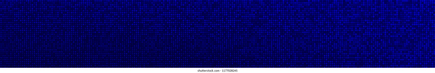 Abstract halftone gradient horizontal banner in randomly shades of blue colors