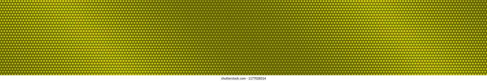 Abstract halftone gradient horizontal banner in yellow colors