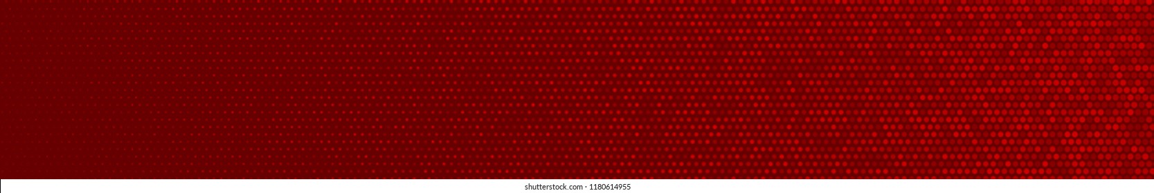 Abstract halftone gradient horizontal banner in randomly shades of red colors