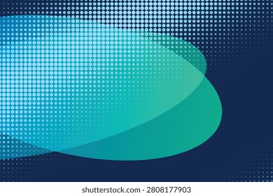 Abstract halftone gradient with teal and navy wave patterns