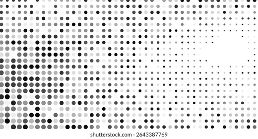 Abstract halftone gradient texture. Vanishing polka dot modern art