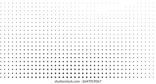 Abstract halftone gradient texture. Vanishing polka dot background. Repeating dots gradation pattern vector simple illustration art