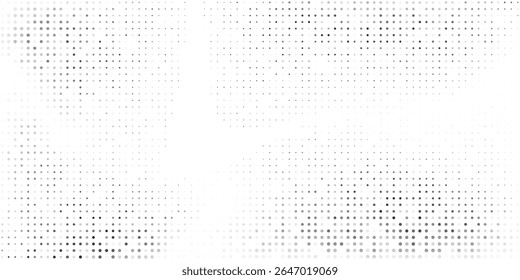 Abstract halftone gradient texture. Vanishing polka dot background. Repeating dots gradation pattern simple
