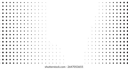 Textura do gradiente de meio-tom abstrato. Desaparecimento polka ponto fundo arte simples design moderno ilustração