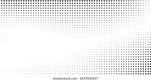 Abstract halftone gradient texture. Vanishing polka dot background art simple modern