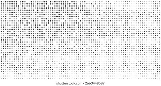 Abstrakte Rastergradientenstruktur. Verschwindender Polka-Punkt-Hintergrund. Wiederholte Punktkorrektur modernes einfaches Kunstdesign