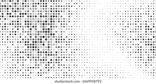 Textura do gradiente de meio-tom abstrato. Plano de fundo de ponto de polca de fuga. Repetição do padrão de gradação de pontos abstrato moderno