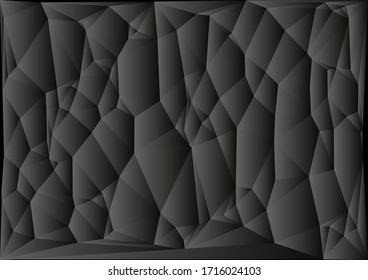 Abstract halftone gray backdrop with triangles vector illustration in white and black tones in modern style, geometric monochrome background