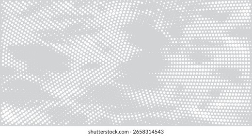 Abstrato meio-tom cinza pontos círculo sobre fundo branco, Modelos para cartões de visita, brochuras, cartazes, capas.