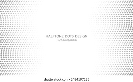 Abstract halftone gray dots gradient on white background, Curved twisted slanting design or waved lines pattern, Templates for business cards, brochures, posters, cover.