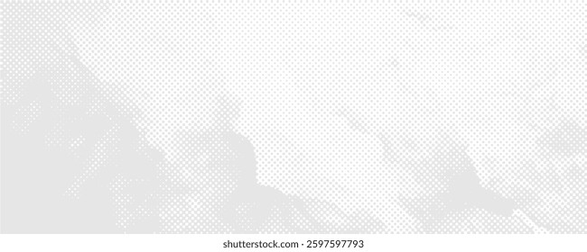 Abstract halftone gray dots gradient on white background, Curved twisted slanting design or waved lines pattern, Templates for business cards, brochures, posters, covers.