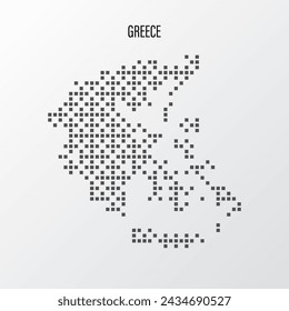 Mapa abstracto de Grecia en semitono aislado sobre fondo blanco. Ilustración de vector