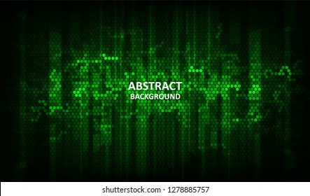 The  abstract halftone green background consists of different Hexagon. vector illustration
