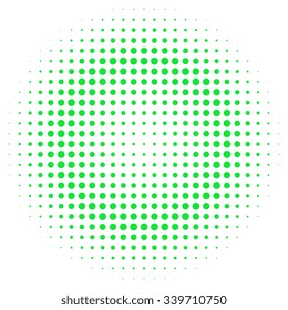 Abstract halftone green and white vector background
