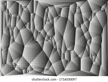 Abstract halftone grey dotted backdrop vector illustration in white and black tones in pop art style, geometric monochrome background