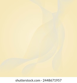 Abstract Halftone grey smooth wave on a light yellow background. Curved twisted slanting design or waved lines pattern, Templates for business cards, brochures, posters, covers. Editable. EPS 10.