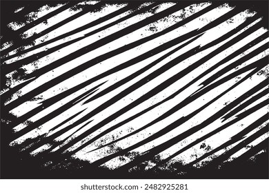 Abstract Halftone Grunge Grid: Black and White Stripe Line Vector Background