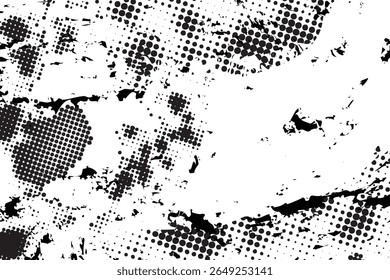 Abstract Halftone Grunge Pattern. Vintage Comic Style Dirty Background. Distressed Halftone Dot Texture. EPS vector illustration