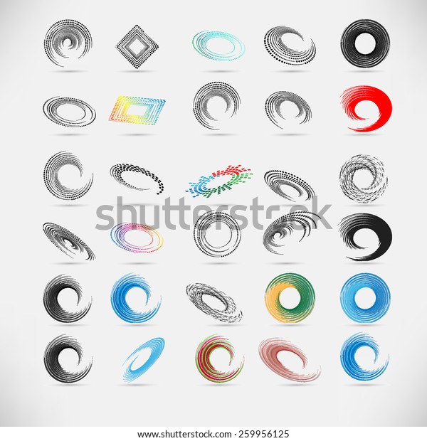 Abstract Halftone and Grunge Shapes Logo\
Design Element. Vector\
illustration.