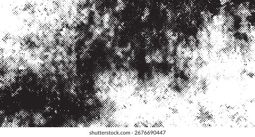 Abstract Halftone Grunge Texture Black and White Background