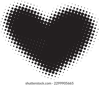 Abstract Halftone Heart Vector Icon