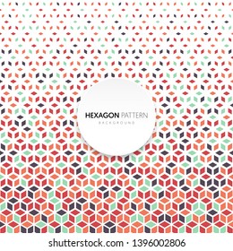 Abstract halftone hexagon geometric shape pattern background vintage retro style. Graphic design element can be used for backdrop, wallpaper, vector illustration