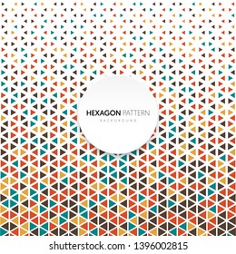 Abstract halftone hexagon geometric shape pattern background vintage retro style. Graphic design element can be used for backdrop, wallpaper, vector illustration