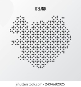 Abstract halftone Iceland map isolated on white background. Vector illustration